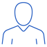 a blue outline of a person